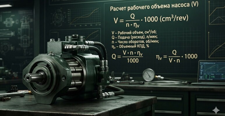 Расчет рабочего объема насоса